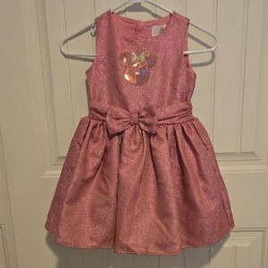 Disney Glittery Pink Dress with Bow